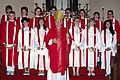 May 4, 1988 - Merrimac, Massachusetts.<br />Melody's confirmation.<br />The bishop with all the confirmands.