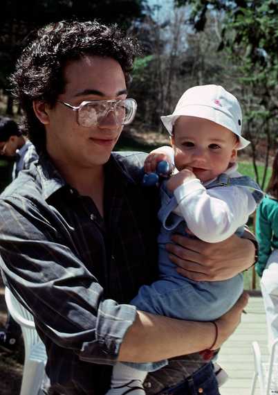 May 8, 1988 - At Tom and Kim's house in Amesbury, Massachusetts.<br />Carl and TJ.