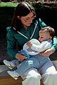 May 8, 1988 - At Tom and Kim's house in Amesbury, Massachusetts.<br />Joyce with TJ.