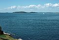 July 2-15, 1988 - Bailey Island, Maine.<br />View of Casco Bay from the cottage.
