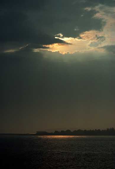 July 2-15, 1988 - Bailey Island, Maine.<br />A late afternoon storm as seen from the deck of the cottage.