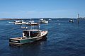 July 15, 1988 - Somewhere along the Maine coast on our way back from Bailey Island.<br />The Holy Mackerel lobster boat.