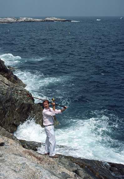 July 16, 1988 - Starr Island, New Hampshire.<br />Brian's and Anne's  wedding on Starr Island.<br />Brian fishing after the wedding.