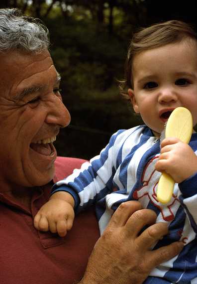 October 2, 1988 - Amesbury, Massachusetts.<br />TJ's first birthday.<br />Lou and TJ (grandfather and grandson).