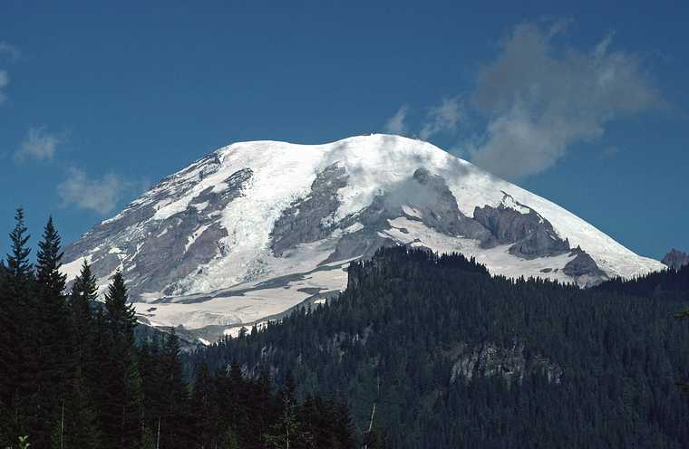 August 19, 1988 - Mt. Rainier from along road south of the mountain.