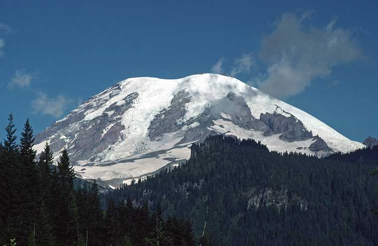 August 19, 1988 - Mt. Rainier from along road south of the mountain.