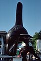 August 26, 1988 - Vancouver, British Columbia, Canada.<br />Stanley Park.<br />Killer whale in bronze by celebrated Haida artist Bill Reid.