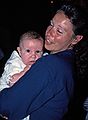 June 25, 1989 - Lawrence, Massachusetts.<br />Michael's christening.<br />Kim with Michael.