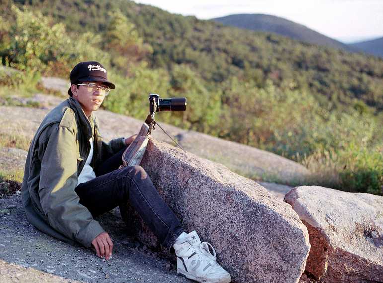 August 21-26, 1989 - Mount Desert Island, Maine.<br />Atop Cadillac Mountain in Acadia National Park.<br />Eric.