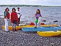 August 21-26, 1989 - Mount Desert Island, Maine.<br />Half day with Coastal Kayaking Tours out of Bar Harbor.<br />Joyce, Melody, Eric, and Becky.