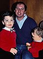 Dec. 25, 1989 - At Memere Marie's in Lawrence, Massachusetts.<br />Tom with TJ and Michael.
