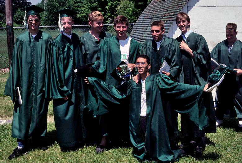 June 2, 1990 - West Newbury/Groveland, Massachusetts.<br />Eric's graduation from Pentucket High School.<br />Eric and some of his friends.