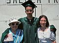June 2, 1990 - West Newbury/Groveland, Massachusetts.<br />Eric's graduation from Pentucket High School.<br />Eric with Marie, his grandmother, and Joyce, his mother.