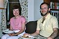 June 9, 1990 - Merrimac, Masachusetts.<br />Egils' 50th surprise birthday celebration.<br />Paula and Mike.