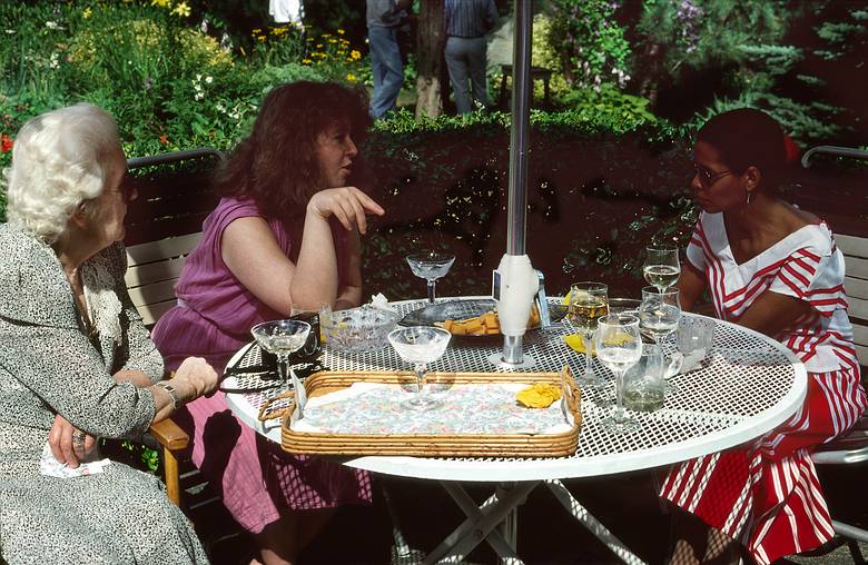 July 28, 1990 - Manchester by the Sea, Massachusetts.<br />Uldis' birthday celebration.<br />Tereze, Priscilla, and Nancy.