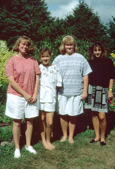 July 28, 1990 - Manchester by the Sea, Massachusetts.<br />Uldis' birthday celebration.<br />Krista, Tanya, Laila, Katrina.