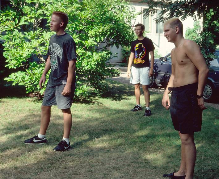 July 28, 1990 - Manchester by the Sea, Massachusetts.<br />Uldis' birthday celebration.<br />Jimmy, Jeremy, and Keith.