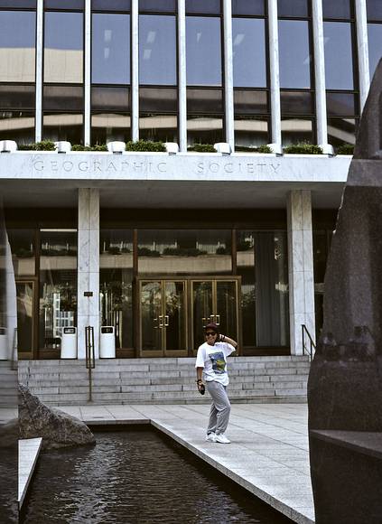 August 28, 1990 - Washington, District of Columbia.<br />Natalia in front of the National Geographic building.