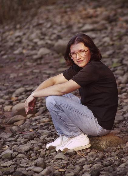 October 1990 - Maudslay State Park, Newburyport, Massachusetts.<br />Joyce at the banks of the Merrimack River.