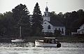 October 1990 - Maudslay State Park, Newburyport, Massachusetts.<br />Union Congregational Church in Amesbury across the Merrimack River.