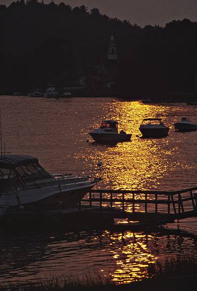 October 1990 - Amesbury, Massachusetts.<br />The Merrimack River at sunset.