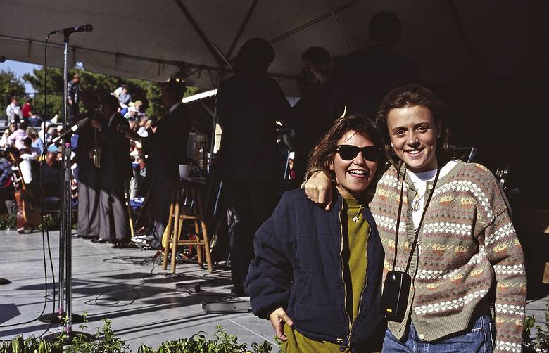 October 1990 - Topsfield Fair, Massachusetts.<br />Natalia and Belen, another Spanish exchange student at Pentucket High School.