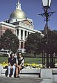 October 1990 - Boston, Massachusetts.<br />Joyce and Natalia in front of the state capitol.