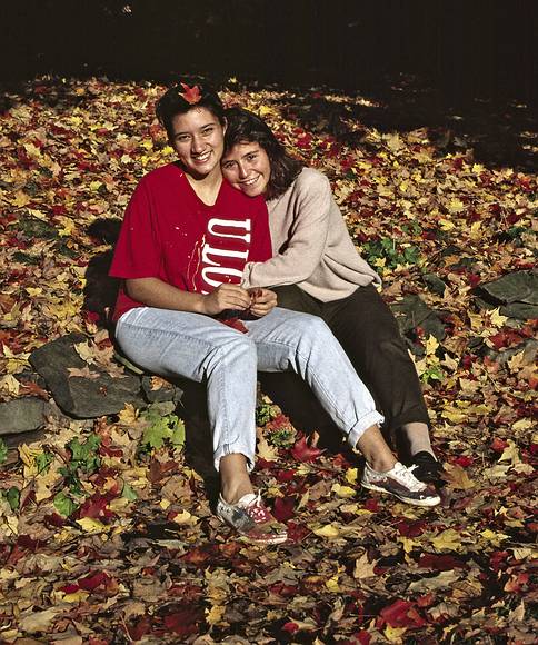 October 1990 - Merrimac, Massachusetts.<br />Melody and Natalia.