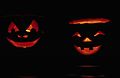October 1990 - Merrimac, Massachusetts.<br />Pumpkin lanterns cut out by Melody and Natalia.