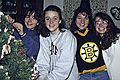 December 22, 1990 - Merrimac, Massachusetts.<br />Cranberry and popcorn or decorate the Christmas tree time.<br />Natalia, Belen, Melody, and Becky.
