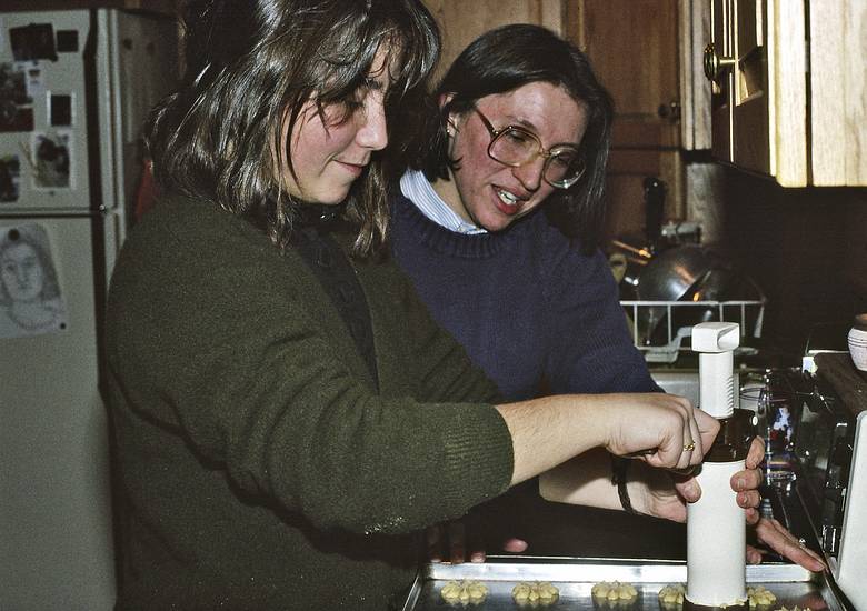 Dec. 23, 1990 - Merrimac, Massachusetts.<br />Natalia and Joyce making cookies.
