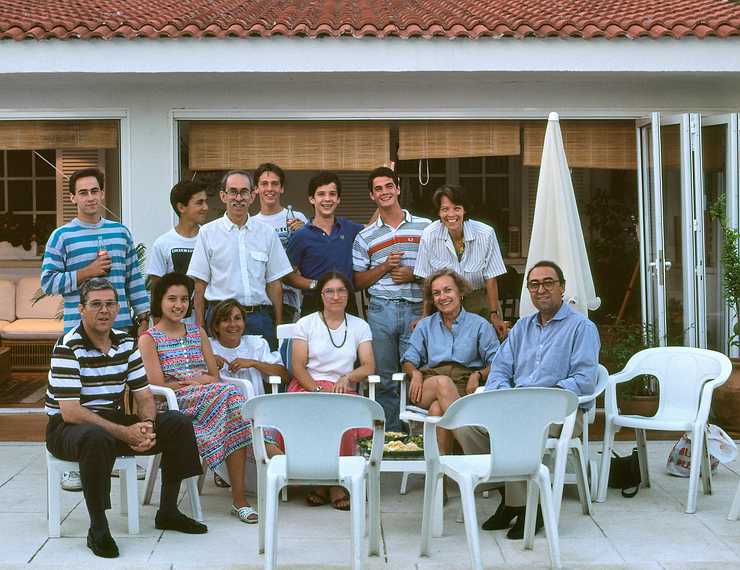 June 28, 1990 - Madrid, Spain.<br />Visiting the Avilas and meeting the Vallejos.<br />Standing: Julian, Pedro A, Ronnie, Alvaro V, Fernando V, Jaime V, Ingrid V.<br />Sitting: Jose V, Melody, Carmen A, Joyce, Baiba, and Pedro A.