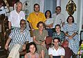 June 29, 1990 - Visiting the Kampus, Madrid, Spain.<br />Back row: a friend, Reinolds, his girlfriend, Ronnie.<br />Middle row: Ivs, Baiba, Mrs. Kampus (widow of Latvian consul to Spain), Joyce.<br />On the floor: Melody and Julian.