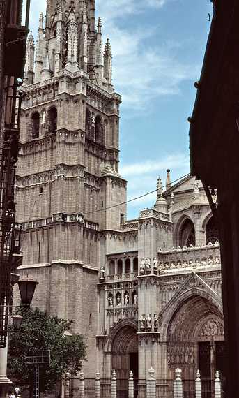 June 30, 1990 - Toledo, Spain.<br />The cathedral. It is hard to photograph as it is surrounded by buildings.