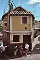 June 30, 1990 - Toledo, Spain.<br />Ronnie, Joyce, Baiba, and Melody trying to cool off in the shade of an old, narrow building.