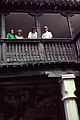 June 30, 1990 - Toledo, Spain.<br />Joyce, Baiba, Melody, and Ronnie on a balcony in a courtyard of the El Greco Museum.