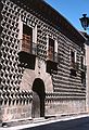 July 1, 1990 - Segovia, Spain.<br />Faade of Casa de los Picos consisting of regularly arranged small pyramids.