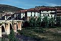 July 2, 1990 - Covarrubias, Burgos, Spain.<br />Bridge over the Rio Arlanza and part of the town.