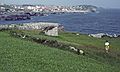 July 3, 1990 - Cue, Asturias, Spain.<br />Melody looking towards the town of Llanes.