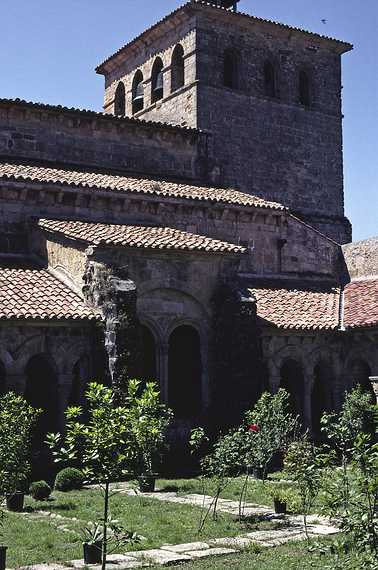 July 8, 1990 - Santillana del Mar, Santander, Spain.<br />Courtyard of the Colegiata.