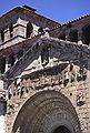 July 8, 1990 - Santillana del Mar, Santander, Spain.<br />Figures above the main entrance to the Colegiata de Santa Julia