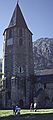 July 11, 1990 - Salardu, Lerida, Spain.<br />Joyce, Julian, Melody, Baiba, and Ronnie<br />at the octagonal tower of the 13th century Saint Andreu church.