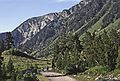 July 13, 1990 - Hike into lakes region south of Salardu, Lerida, Spain.<br />Joyce and Ronnie leading the way back to the cars.