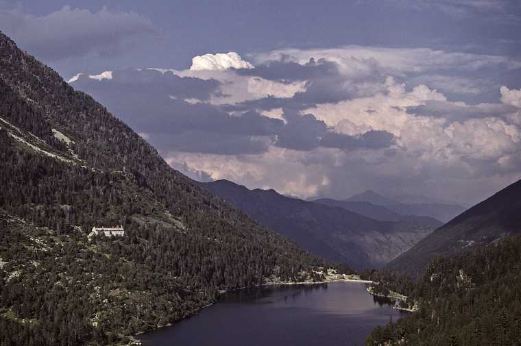 July 14, 1990 - Parque Nacional de Aiges Tortes, Lerida, Spain.<br />View N of E from about 42 34 48 N, 0 59 43 E of Lake San Mauricio.