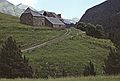 July 16, 1990 - Hike from the Baqueira/Beret area to Santuario de Montgarri, Lerida, Spain.<br />Buildings along the trail (at 42 45 12.6 N, 0 58 56.5 E).