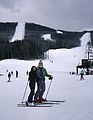 Feb. 18-22, 1991 - Sunday River, Maine.<br />Joyce and Egils at the bottom of Tempest trail.