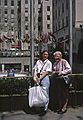 April 6, 1991 - New York, New York.<br />Phantom of the Opera trip to the Big Apple.<br />Joyce and Marie at Rockefeller Center.