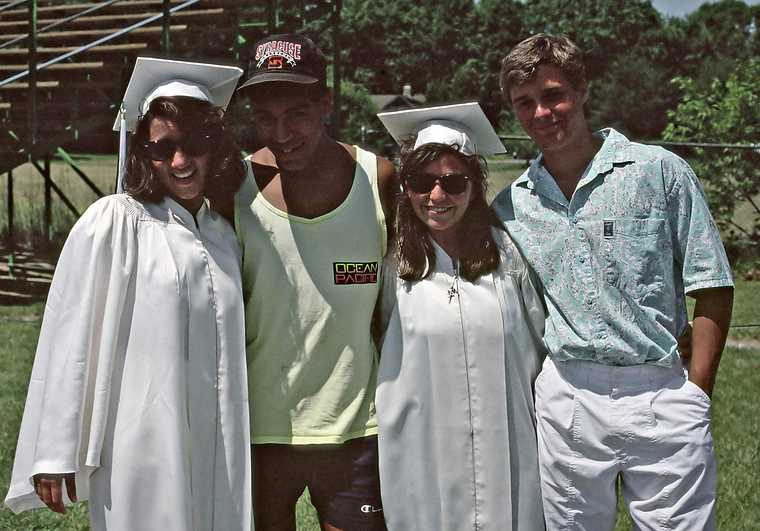 June 1991 - West Newbury/Groveland, Massachusetts.<br />Melody's and Natalia's graduation from Pentucket High School.<br />Melody, ?, Natalia, and Scott.