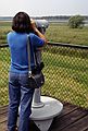 August 25, 1991 - Montezuma National Wildlife Refuge, New York.<br />Joyce observing the wildlife.