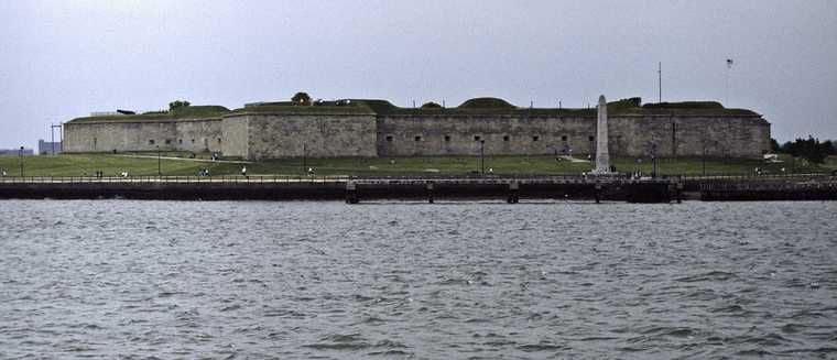May 1992 - Whale watch trip out of Boston, Massachusetts.<br />Castle Island in Boston Harbor.